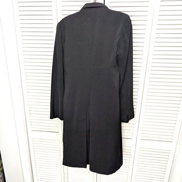 VTG 90s Hennes H&M Womens Long Blazer Jacket Black Sz Med Princess Cut A-Line - Picture 5 of 16